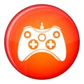 Video game controller icon, flat style Royalty Free Stock Photo