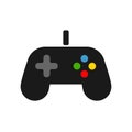 Video game controller icon. Joystick, game play vector icon. Video game player. Isolated on white background