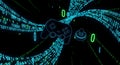 Video Game Controller and Joystick in Digital Binary Code Tunnel - Gaming Technology Concept Royalty Free Stock Photo
