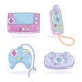 Video game controller joysticks entertainment gadget device electronic cartoon set