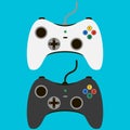 Video game controller. Set of gamepads. Joypad, joystick. Vector. Royalty Free Stock Photo