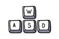 Video game doodle - WASD keyboard