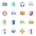 Video game icons set, cartoon style Royalty Free Stock Photo