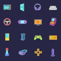 Video game icons set vector sticker Royalty Free Stock Photo