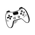 Video game joystick hand drawn doodle control