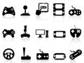 Video game and joystick icons set