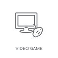 Video game linear icon. Modern outline Video game logo concept o Royalty Free Stock Photo