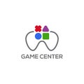 Video game logo design concept. Joystick logo design. Game pad icon