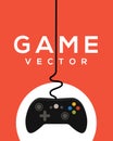 Video game logo poster, control joystick, Controller videogame ps4 design Royalty Free Stock Photo