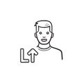 Video game player level up hand drawn outline doodle icon. Royalty Free Stock Photo