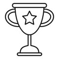 Video game star cup icon, outline style