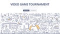 Video Game Tournament Doodle Concept