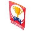Video game winner cup icon. Flat illustration of video game gold cup vector icon for web design