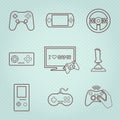 Video Games Controller Icons Set Royalty Free Stock Photo