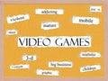 Video Games Corkboard Word Concept
