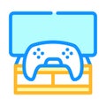 Video games coworking relax room color icon vector illustration