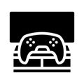 Video games coworking relax room glyph icon vector illustration