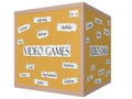 Video Games 3D cube Corkboard Word Concept