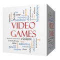 Video Games 3D cube Word Cloud Concept