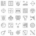 Video Games and Entertainment vector outline icons set Royalty Free Stock Photo