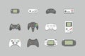 Video games joystick icons set