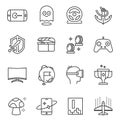 Video games line icon collection vector illustration. Monochrome simple gamers attributes