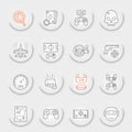 Video games line icon set