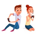 Video gaming kids. Boy and girl playing games on joystick on game console. Kids video game addiction. Joyful teenagers Royalty Free Stock Photo