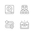 Video gaming linear icons set