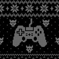 Video gaming themes Ugly Christmas sweater style pattern Royalty Free Stock Photo