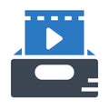 Video glyphs double color icon Royalty Free Stock Photo