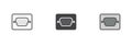 Video graphics array port different style icon set