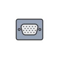 Video graphics array port filled outline icon