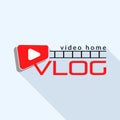 Video home vlog logo, flat style