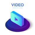 Video icon. 3D Isometric Video sign. Webinar. Created For Mobile, Web, Decor, Print Products, Application. Perfect for web design