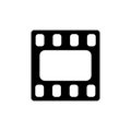 Video icon. Movie frame. Film or Media icon flat. Black pictogram isolated on white background