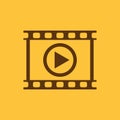 The video icon. Play and player, movie, cinema symbol. Flat Royalty Free Stock Photo