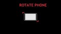 Video instruction sign icon. Rotate phone for full screen view. Animation isolated in Black background.