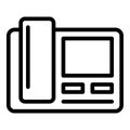 Video intercom camera icon outline vector. Security bell