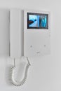 Video intercom with talkback or doorphone voice communications system mounted on wall
