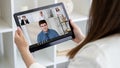 video interview remote meeting colleagues tablet Royalty Free Stock Photo