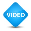 Video elegant cyan blue diamond button