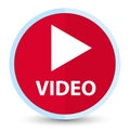 Video flat prime red round button