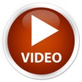 Video premium brown round button