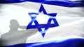 Video Israeli soldier silhouette salutes the Israel Flag. Concept: IDF, Israel Memorial Day for Fallen Soldiers, Israeli Flag