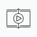 Video Learning and ECourse Line Icon Royalty Free Stock Photo