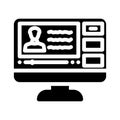 video lectures online learning platform glyph icon vector illustration Royalty Free Stock Photo