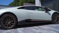 Video of Luxury White Lamborghini Huracan Performance Parked