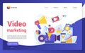 Video marketing campaign website landing page.