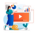 Video marketing concept in modern flat design.